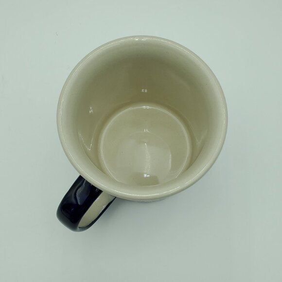 Polish Pottery Garden Bouquet Mug Red Yellow Gold Daisy Blue Swirl Mug - Picture 5 of 8